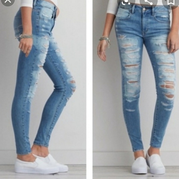 american eagle light wash jeggings